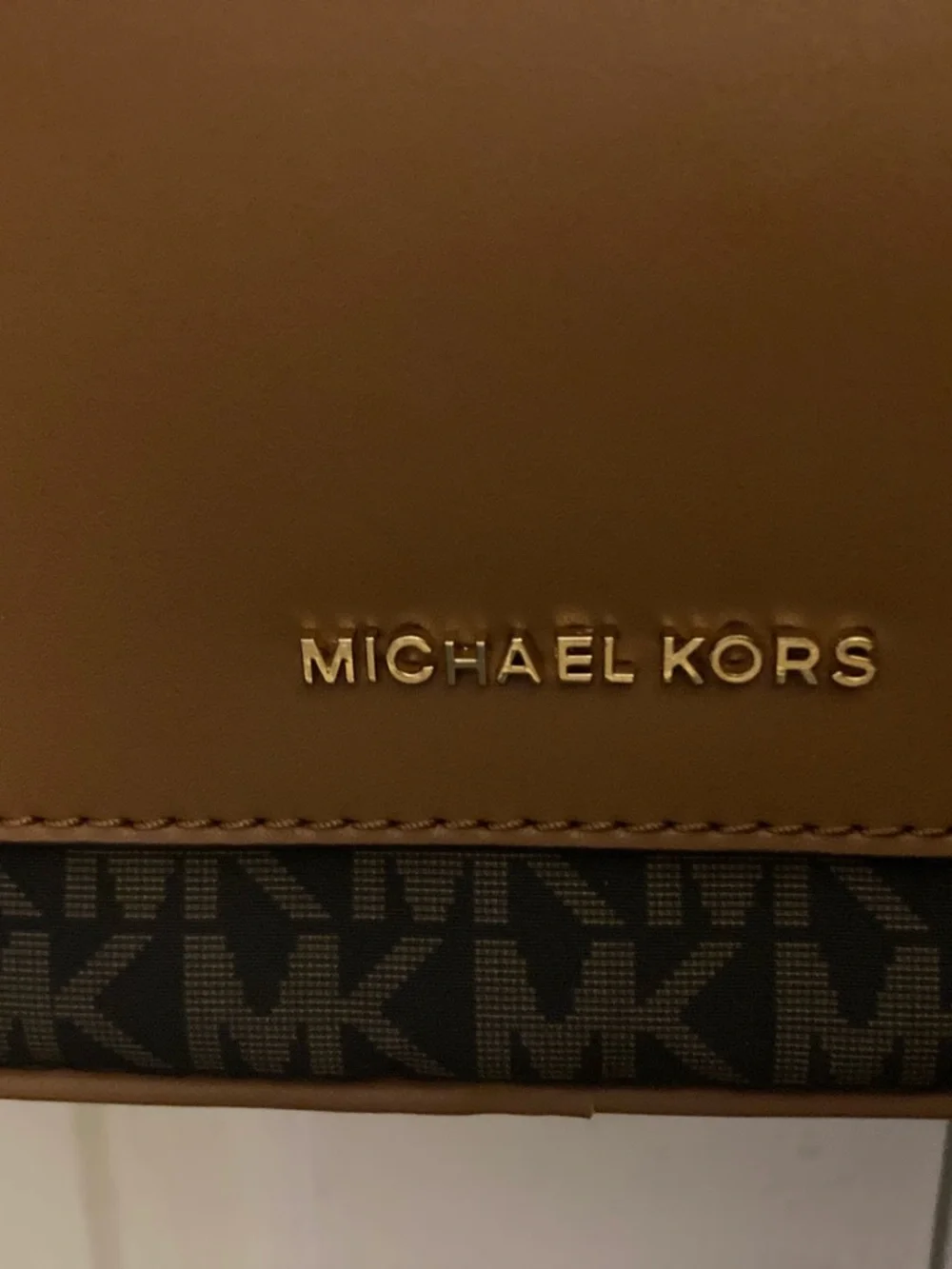 Michael Kors Brown and Tan MK Signature Logo design bag NWOT - Picture 6 of 7
